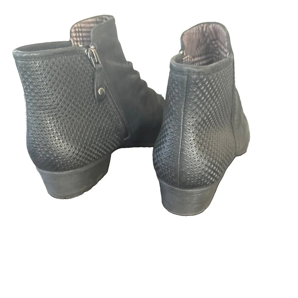 Rockport Cobb Hill Gratasha Ankle Boots Black Leather Women’s 8.5 – Comfort Zip